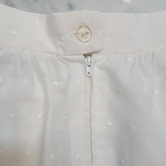 70s vintage white lace swiss dot midi skirt - Picture 4 of 5